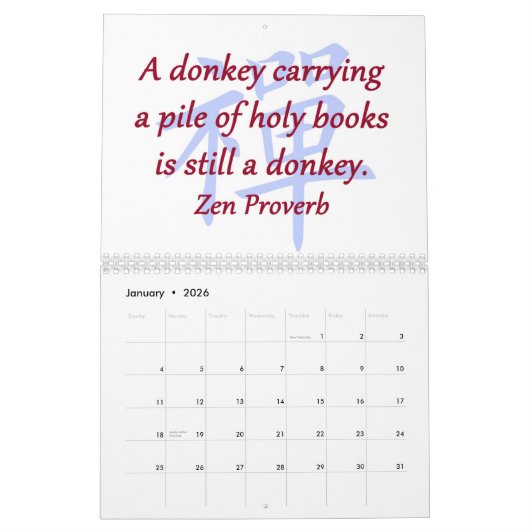禅の諺 カレンダー (1月 2026)