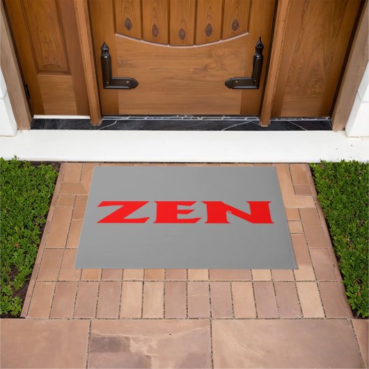 禅の赤い灰色のdoormat ドアマット (室外)