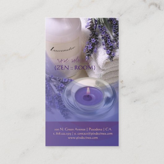 禅の部屋/ラベンダー名刺 名刺 (裏面)