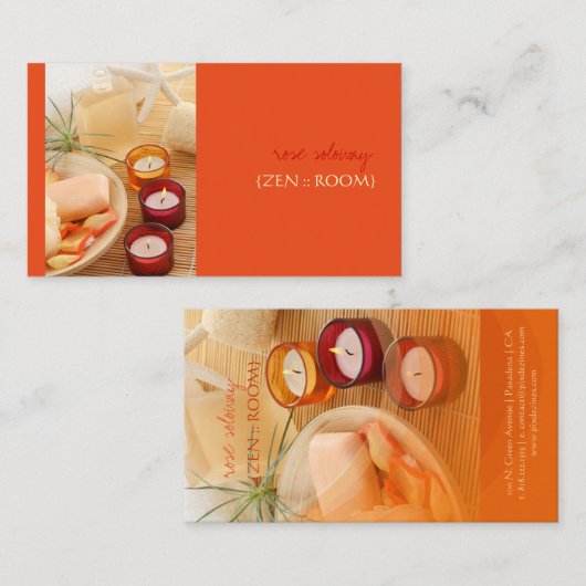 禅の部屋、DIY 背景色 名刺 (正面/裏面)