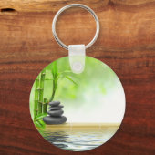 禅の静けさの水の庭は癒しの愛 キーホルダー (正面)