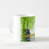 禅の静けさの水の庭は癒しの愛 コーヒーマグカップ (正面左)