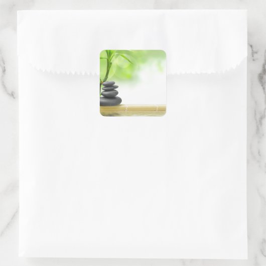 禅の静けさの水の庭は癒しの愛 スクエアシール (バッグ)