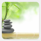 禅の静けさの水の庭は癒しの愛 スクエアシール (正面)