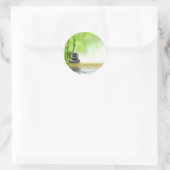 禅の静けさの水の庭は癒しの愛 ラウンドシール (バッグ)