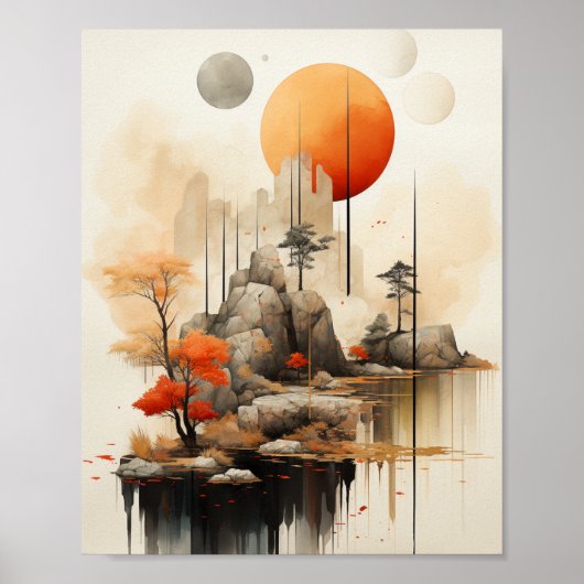 禅の静けさ：山の静寂 ポスター (正面)