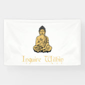禅の黙想の仏の旗の内で尋ねて下さい 横断幕 (横)