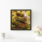 禅の黙想の石 スクエア壁時計 (ホーム)