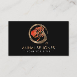 禅のEnsoの円および桜の木 名刺