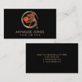 禅のEnsoの円および桜の木 名刺 (正面/裏面)