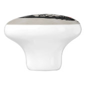 禅のEnsoの円および桜の枝 セラミックノブ (側面)