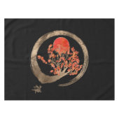 禅のEnsoの円および金桜の木 テーブルクロス (正面(横))