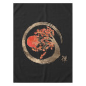 禅のEnsoの円および金桜の木 テーブルクロス (正面)