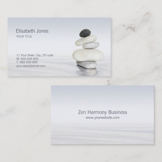 禅はバランスの名刺に投石します 名刺 (正面/裏面)