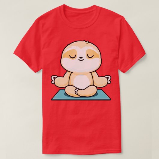 禅めい想のナメかわいいヨガ Tシャツ (デザイン正面)