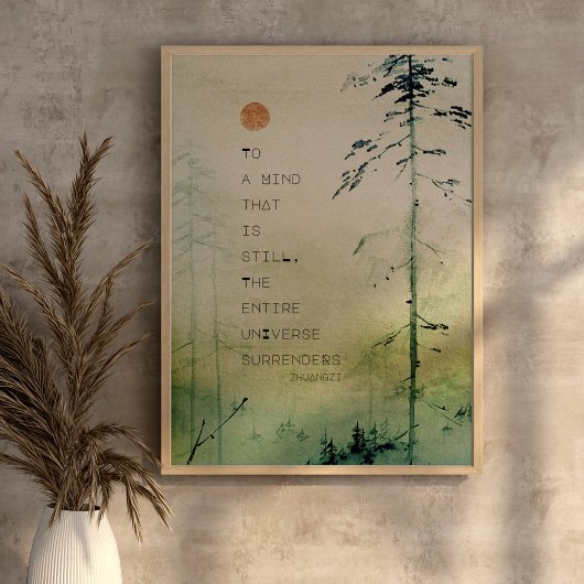 禅やる気を起こさせる引用文水彩風景 ポスター
