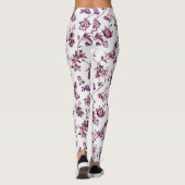 禅をスタイル!パープル&ピンクフローラヨガ レギンス (裏面)