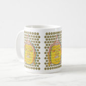 禅アジアの黄色い仏の点のオフセッモダントポップ・アートの コーヒーマグカップ (正面左)