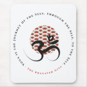 禅アジア赤日ヨガモダン書道Omオウム マウスパッド (正面)