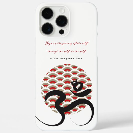 禅アジア赤日ヨガモダン書道Omオウム Case-Mate iPhoneケース (裏面)