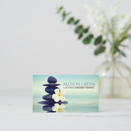 禅アロマセラピーマッサージセラピーヨガ瞑想 名刺 (スタンド正面)