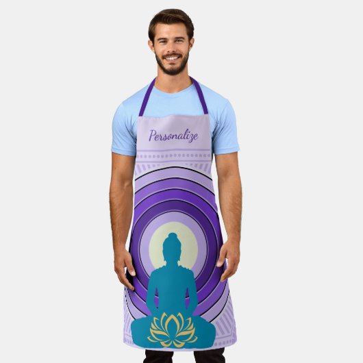 禅エレガントヨガ瞑想スモックパーソナライズされたス エプロン (着用した状態)