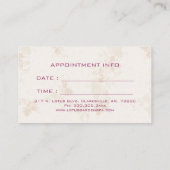 禅エレガントロータスマッサージ | スパアポイントメントカード 予約カード (裏面)