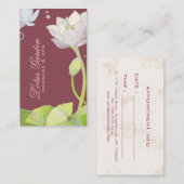 禅エレガントロータスマッサージ | スパアポイントメントカード 予約カード (正面/裏面)