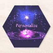 禅エレガント紫色のクリスタル蓮の花 ペーパーコースター (正面)