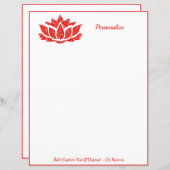 禅エレガント蓮の花ヨガ瞑想赤い宝石 (正面/裏面)