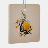 禅エンソサークルゴールデンサンと桜花 セラミックオーナメント (右)