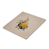 禅エンソサークルゴールデンサンと桜花 タイル (側面)