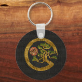 禅エンソーサークルと盆栽モザイク キーホルダー (正面)