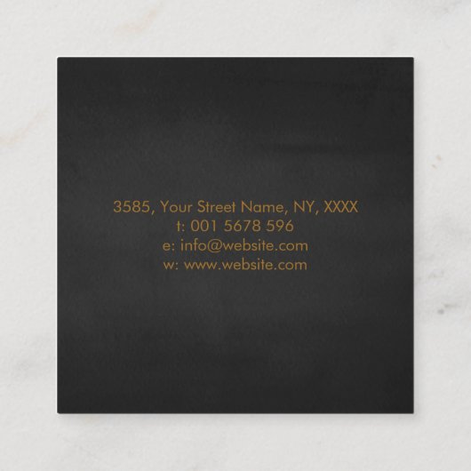 禅エンソーサークルと盆栽モザイク スクエア名刺 (裏面)