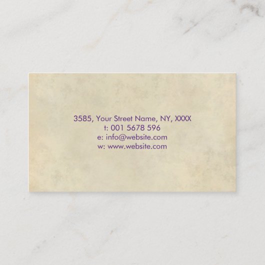 禅エンソーサークルと禅の石 – 紫の水色 名刺 (裏面)