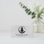 禅エンソーサークルと禅石 名刺 (スタンド正面)