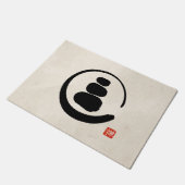 禅エンゾ・サークルと禅石 ドアマット (アングル)