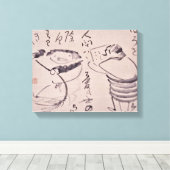 禅クラシック – 義本仙涯 – 寒山・実徳 キャンバスプリント (インサイチュ (ウッドフロア))