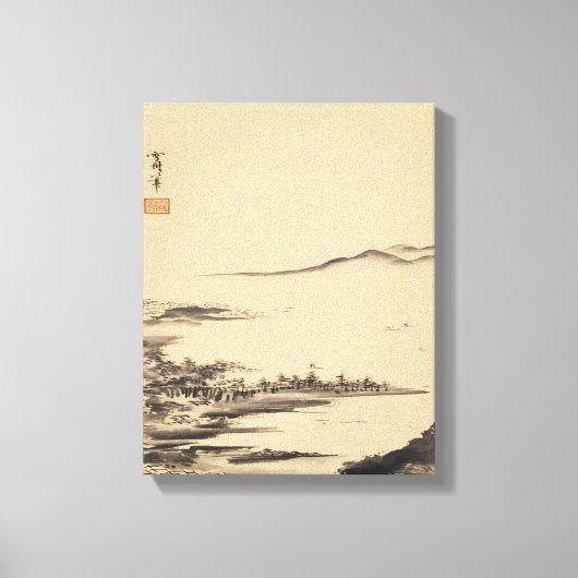 禅クラシック – 雪舟 – 秋の風景 キャンバスプリント (正面)