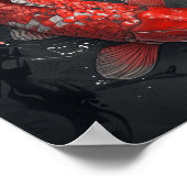 禅コイ魚花さくらんぼポスター ポスター (角)