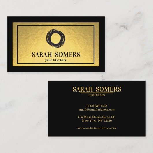 禅サークフェイクル金箔 名刺 (正面/裏面)