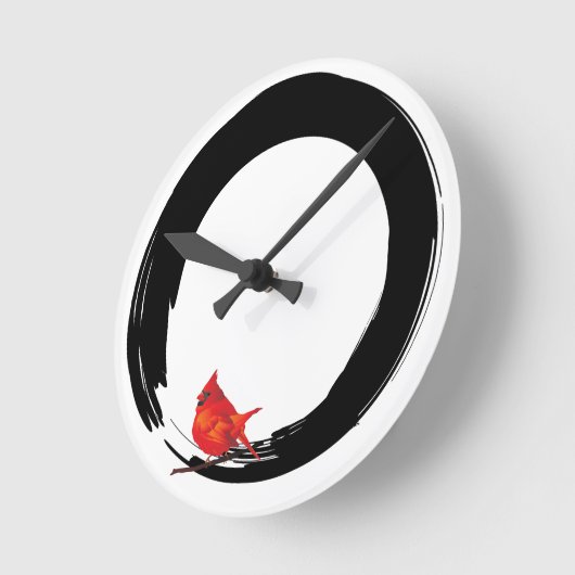 禅サークルウィズクリスマス(鳥)ショウジョウコウカンチョウ ラウンド壁時計 (傾斜)