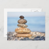 禅ストーンシー海夏の調和穏やかなスタック ポストカード (正面/裏面)