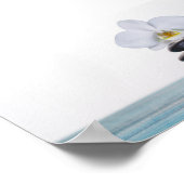 禅ストーンズホワイトオーキッド ポスター (角)