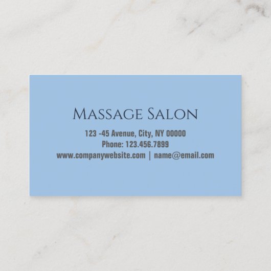 禅スパサロンマッサージセラピー瞑想ヨガ 名刺 (裏面)