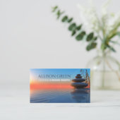 禅スパサロンマッサージセラピー瞑想ヨガ 名刺 (スタンド正面)