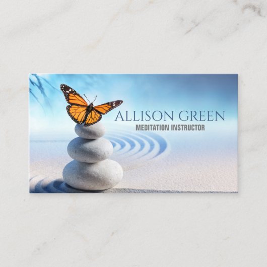 禅スパマッサージセラピーヨガインストラクター瞑想 名刺 (正面)