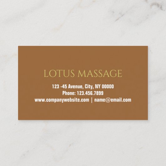 禅スパ美しいサロンアロマセラピーマッサージセラピー 名刺 (裏面)