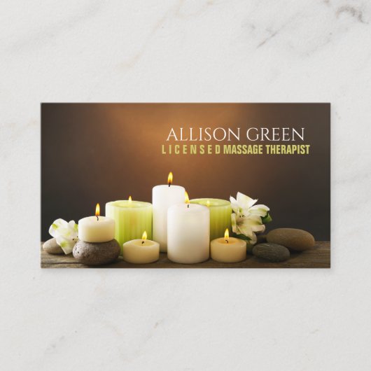 禅スパ美しいサロンアロマセラピーマッサージセラピー 名刺 (正面)