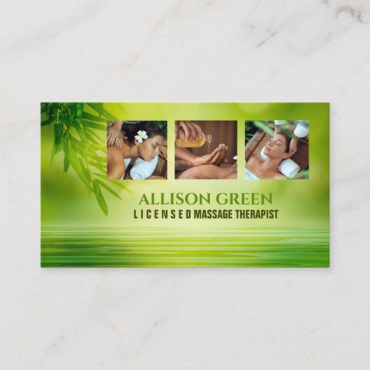 禅スパ美しいサロンアロマセラピーマッサージセラピー 名刺 (正面)